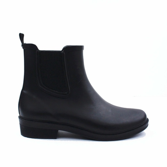 New JCREW Chelsea Matte Rain Boots in Black - Picture 2 of 4